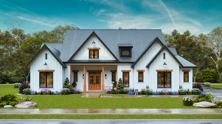 Modern House Plan - Sweet Maple 82771 - Front Exterior