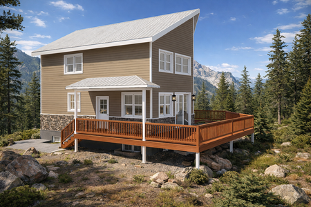 Mountain Rustic House Plan - Demars Cabin 23954 - Front Exterior