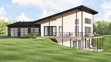 Contemporary House Plan - 74376 - Right Exterior