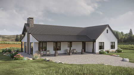 Ranch House Plan - West River 58321 - Right Exterior