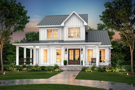 Farmhouse House Plan - Hillsdale 54948 - Front Exterior