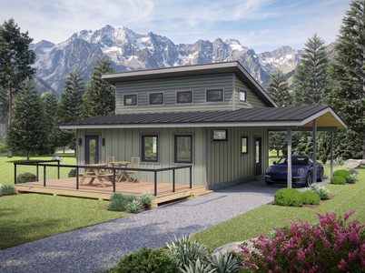 Contemporary House Plan - Cathedral Ledge Getaway 10952 - Front Exterior