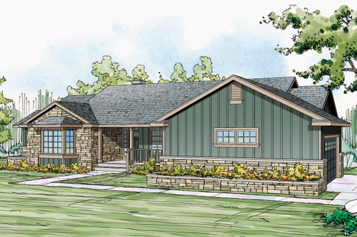 Ranch House Plan - Eastport 19906 - Front Exterior