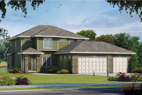 Prairie House Plan - Steele 22747 - Front Exterior