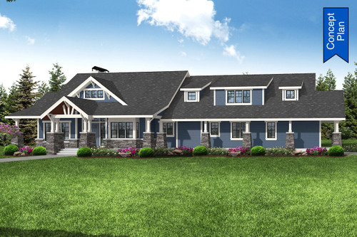Craftsman House Plan - Elk Cove 23205 - Front Exterior