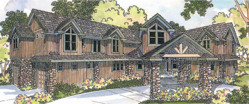 Lodge Style House Plan - Bentonville 25187 - Front Exterior