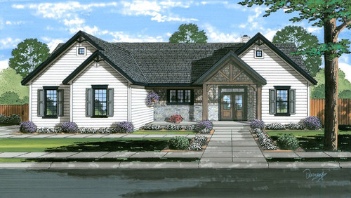 Ranch House Plan - Comstock 25814 - Front Exterior