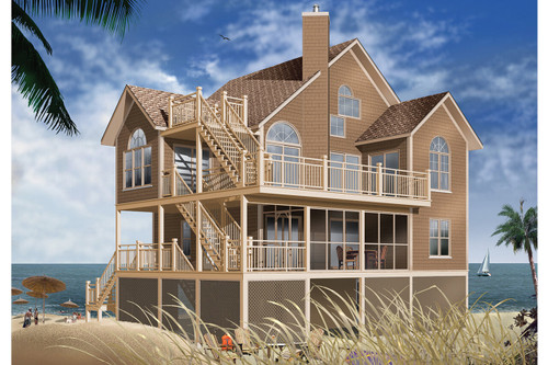 Cape Cod House Plan - The Wind Drift 3 28167 - Front Exterior
