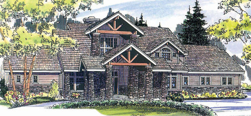 Lodge Style House Plan - Timberfield 28655 - Front Exterior