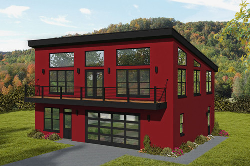 Modern House Plan - Hilltop Ridge 32838 - Front Exterior