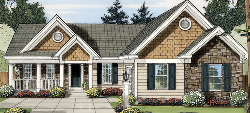 Cottage House Plan - Oakbrook IV 38086 - Front Exterior
