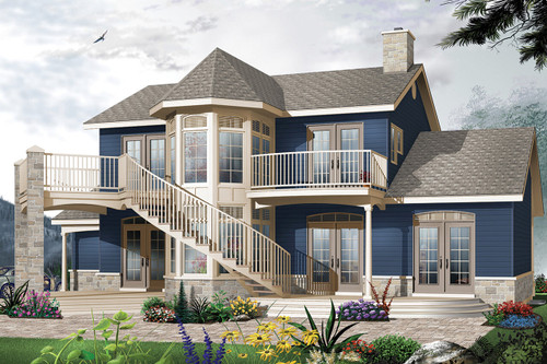 Country House Plan - The Wind Song 2 43344 - Rear Exterior