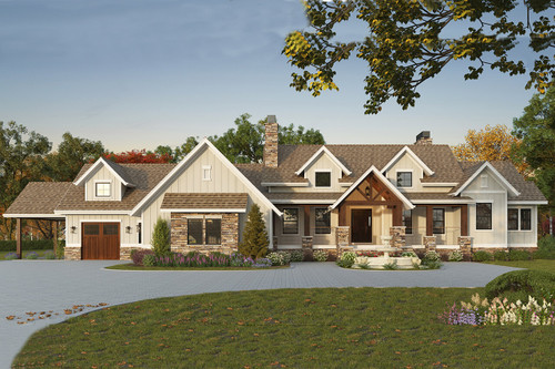 Craftsman House Plan - Travis Creek 43611 - Front Exterior