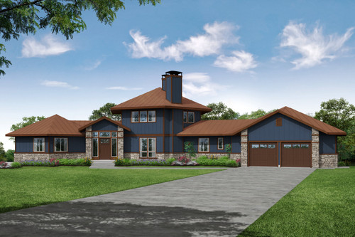 Lodge Style House Plan - Ashcroft 44348 - Front Exterior