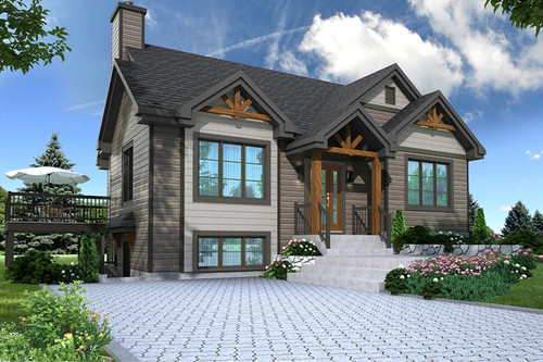 Lodge Style House Plan - The Cap 2 45406 - Front Exterior