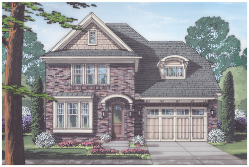 Tudor House Plan - Columbia 45595 - Front Exterior