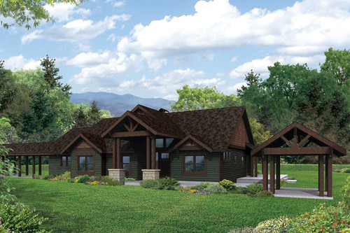 Lodge Style House Plan - Cedar Height 45893 - Front Exterior