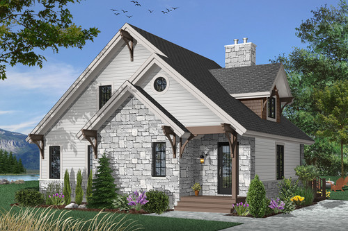 Cottage House Plan - Touchstone 46969 - Front Exterior