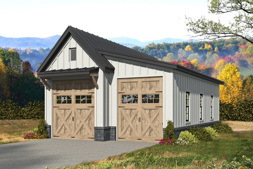 Farmhouse House Plan - Red Maple Garage 49690 - Front Exterior