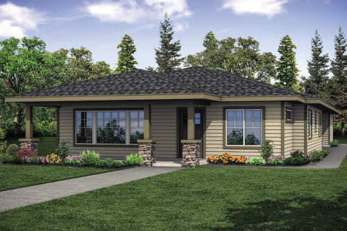 Prairie House Plan - Pinewood 53229 - Front Exterior