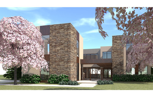 Modern House Plan - Peoria 53415 - Front Exterior