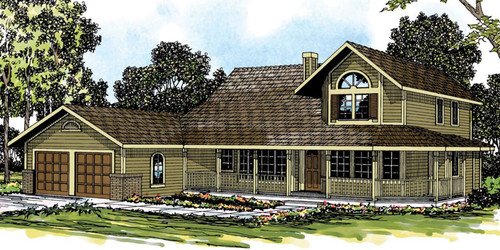 Country House Plan - Trinity 54884 - Front Exterior