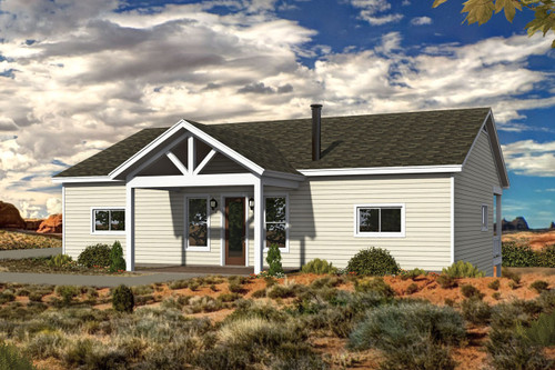 Ranch House Plan - Richland Valley 56572 - Front Exterior