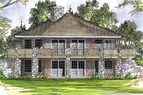 Prairie House Plan - Grandview 56716 - Rear Exterior