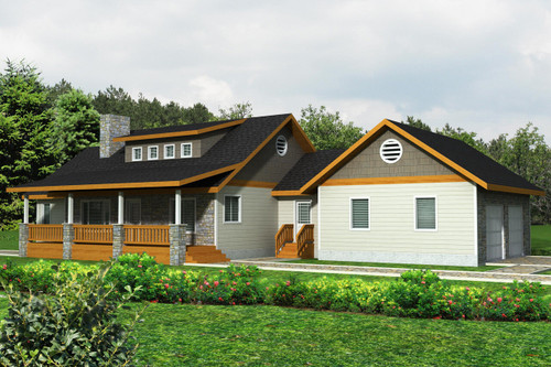 Craftsman House Plan - 57501 - Front Exterior