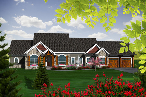 Ranch House Plan - 57650 - Front Exterior