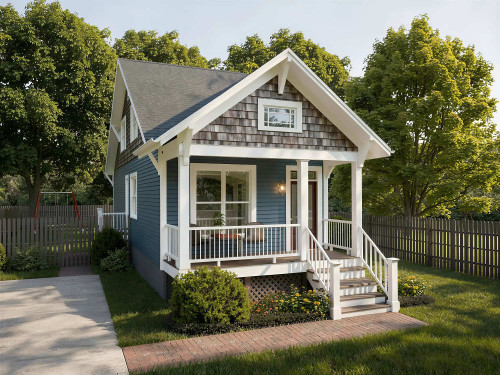 Craftsman House Plan - 58216 - Front Exterior