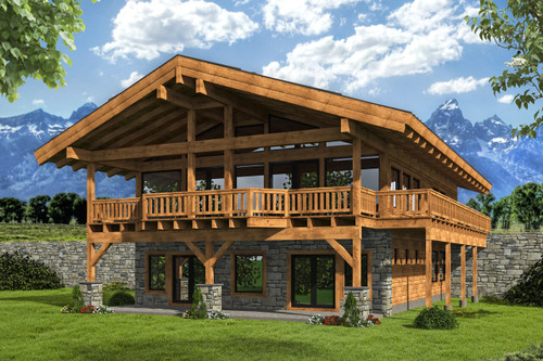 Lodge Style House Plan - 60506 - Front Exterior