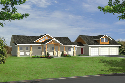Craftsman House Plan - 61989 - Front Exterior