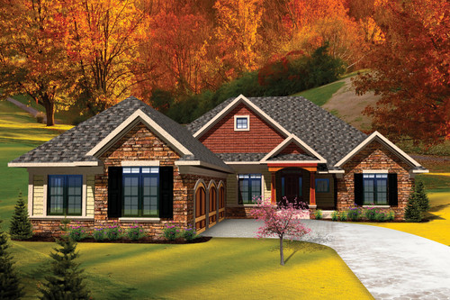 Ranch House Plan - 63613 - Front Exterior