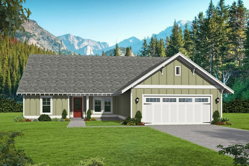 Ranch House Plan - Victor Pass 63966 - Front Exterior