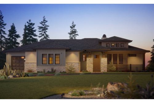 Prairie House Plan - Cactus Trail 64204 - Front Exterior