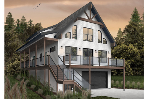 Cottage House Plan - Laurentien 64805 - Front Exterior