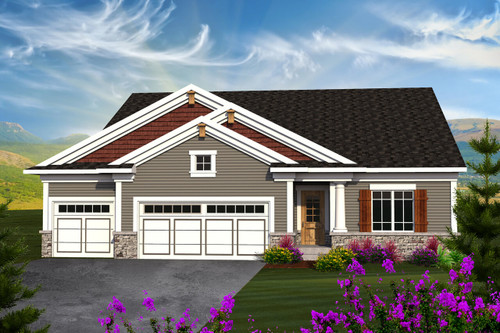 Ranch House Plan - 65077 - Front Exterior