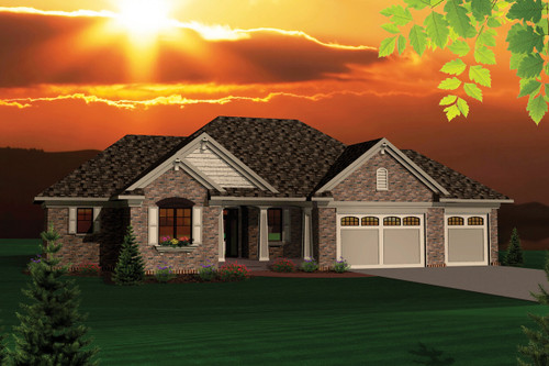 Ranch House Plan - 66460 - Front Exterior