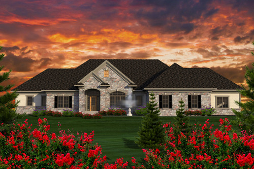 Ranch House Plan - 68016 - Front Exterior