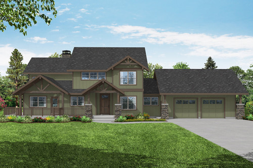 Lodge Style House Plan - Echo Hollow 68543 - Front Exterior