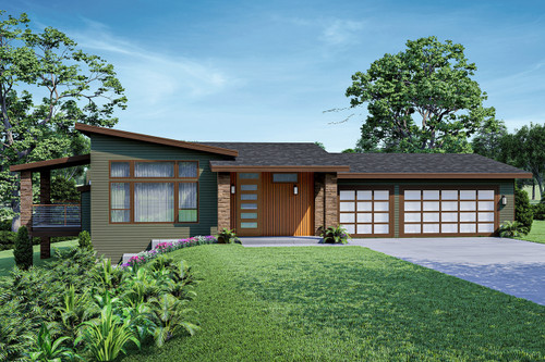 Modern House Plan - Woodland 70355 - Front Exterior
