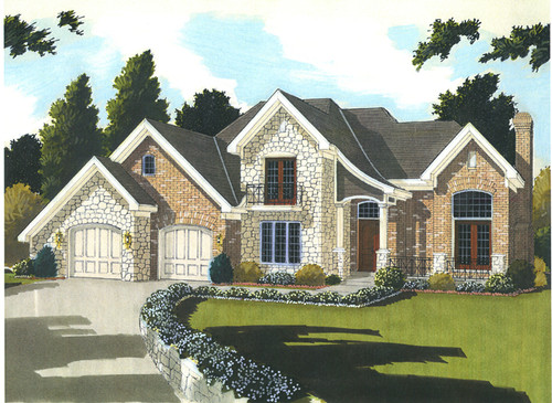 European House Plan - The Chapel Hill II 74866 - Front Exterior