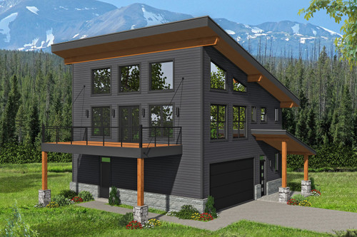 Modern House Plan - Eagle River 3 76527 - Front Exterior