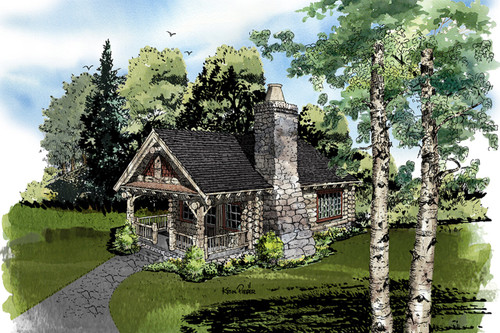 Lodge Style House Plan - Honey Bear 77306 - Front Exterior