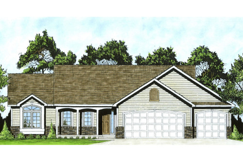 Ranch House Plan - 77643 - Front Exterior