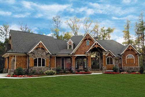 Ranch House Plan - Amicalola Cottage Hip 77913 - Front Exterior