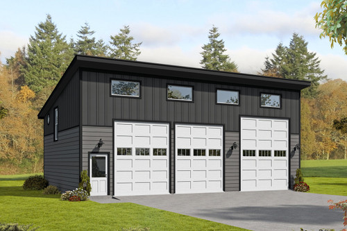 Contemporary House Plan - Medicine Hat 81218 - Front Exterior
