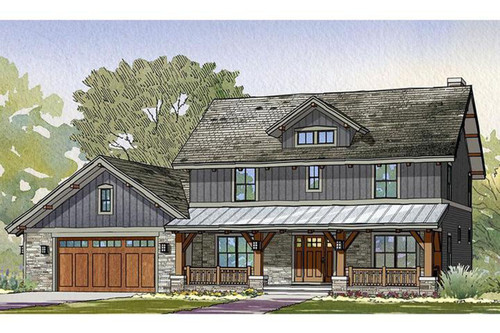 Craftsman House Plan - Elmwood 82503 - Front Exterior