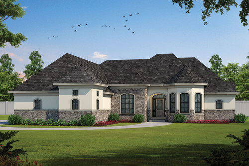 European House Plan - Stonelake Manor 90955 - Front Exterior